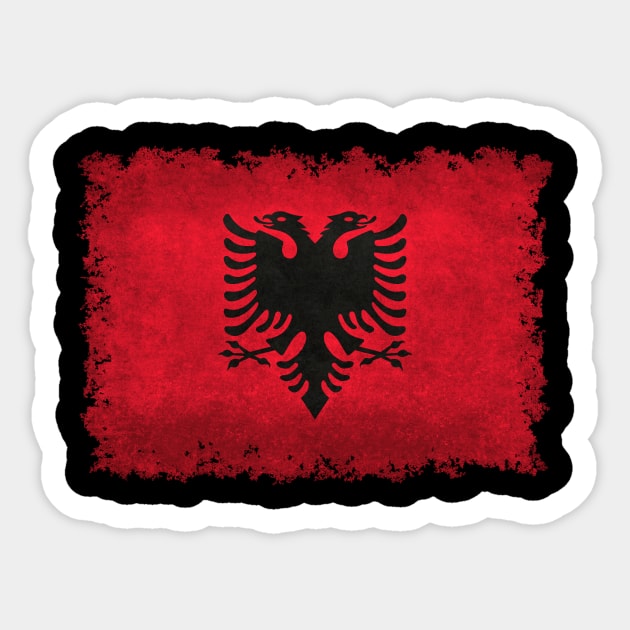 Flag of Albania in vintage retro style Sticker by Sterling